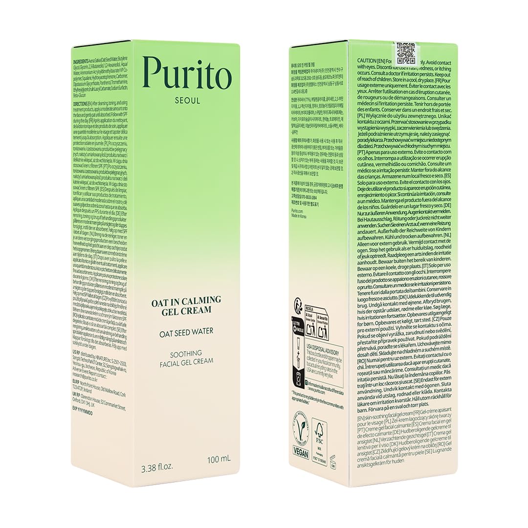 Purito Gel Calmante de Avena evita pilling durante la aplicación