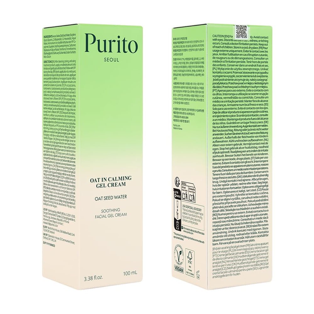 Purito Gel Calmante de Avena evita pilling durante la aplicación