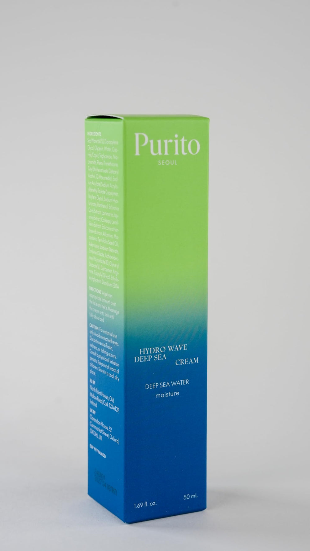 Purito Crema Mar Profundo, cierre de tapa, mantiene producto protegido.