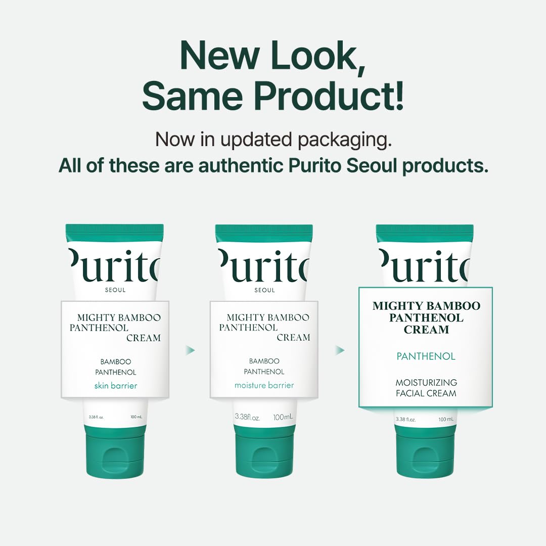 Purito Panthenol 10% hidratación suave durante el día, textura agradable al tacto.