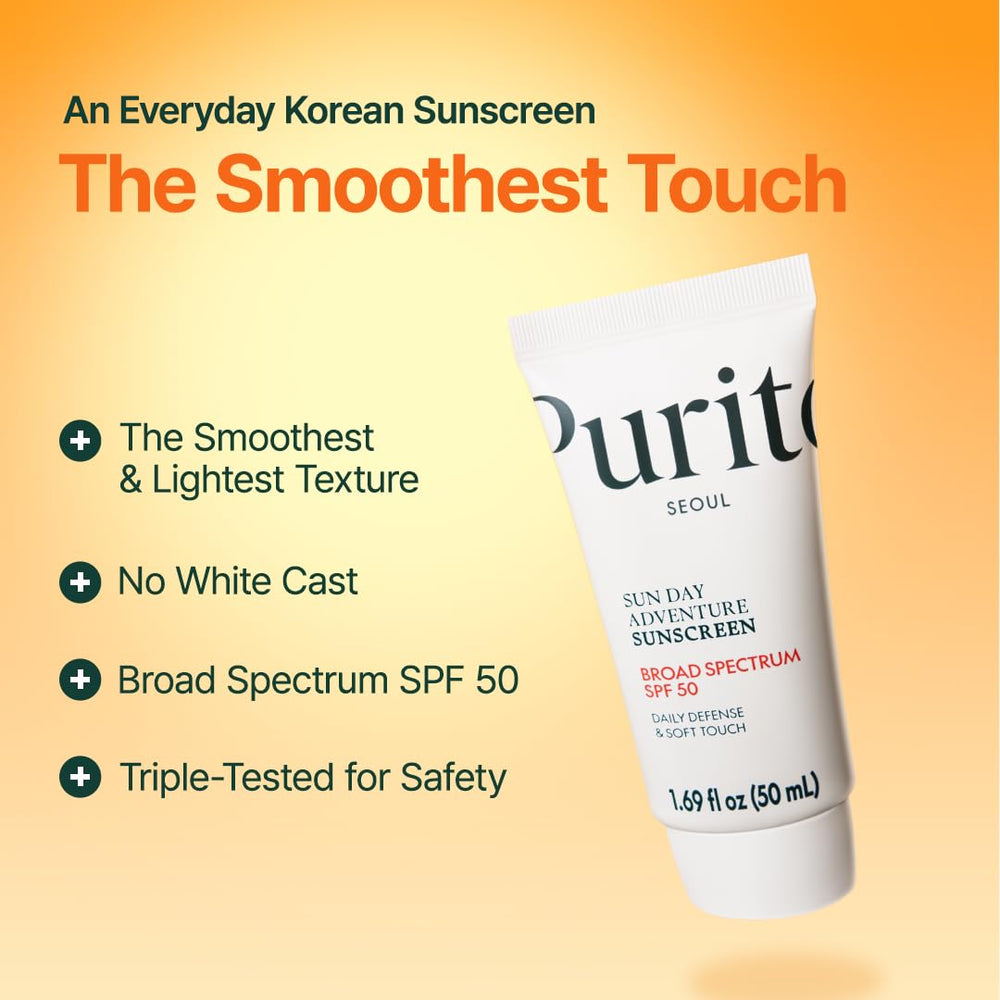 PURITO Sunscreen sin rastro blanquecino, se adapta a todas las tonalidades de piel.