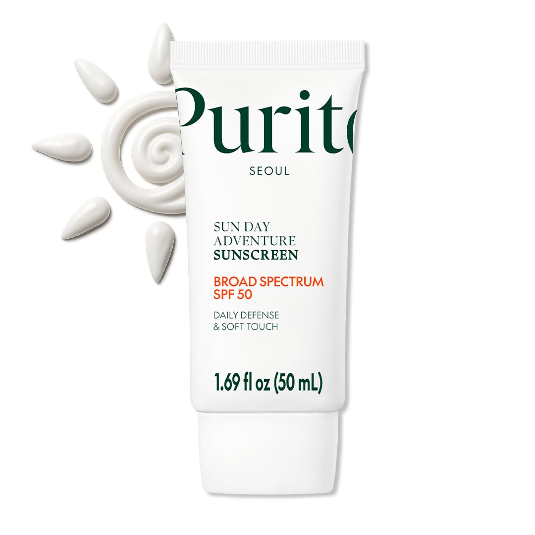 PURITO Sunscreen: textura ligera y botella, ideal para uso diario sin sensación grasa.