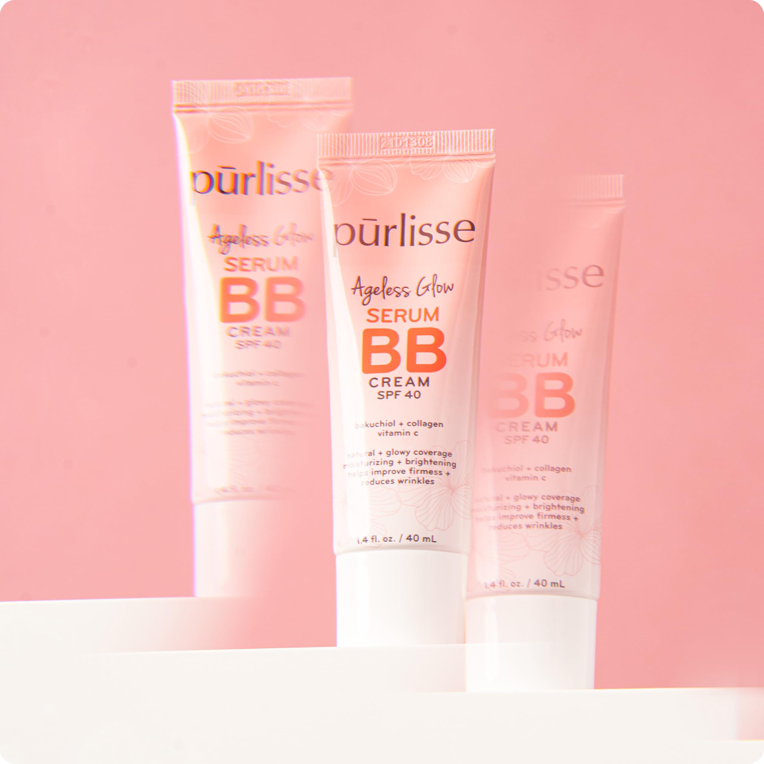 Pūrlisse Ageless Glow BB Cream swatch on skin shows even tone and glow