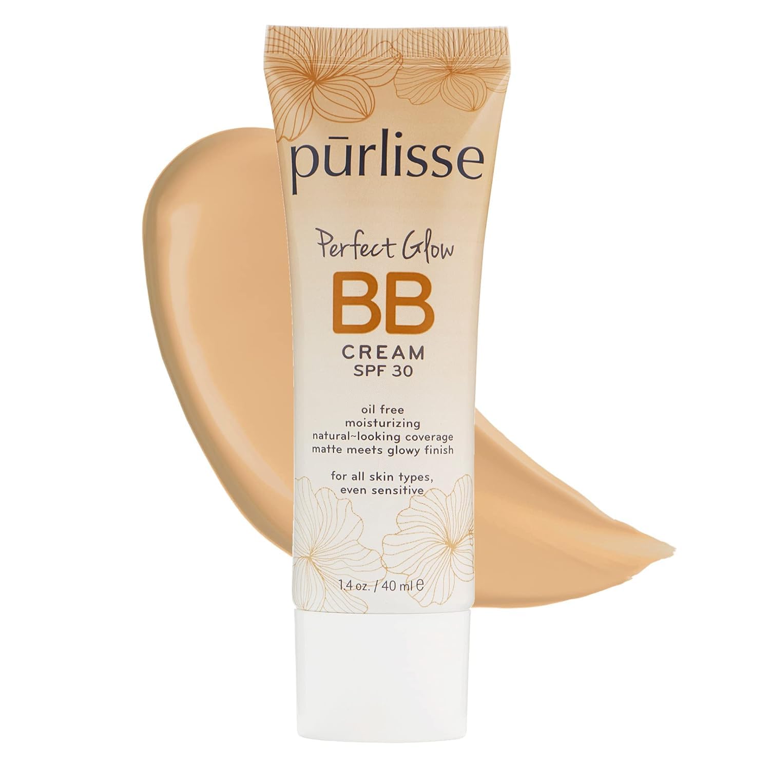 Pūrlisse Perfect Glow BB Cream bottle with SPF 30 for everyday sun protection.
