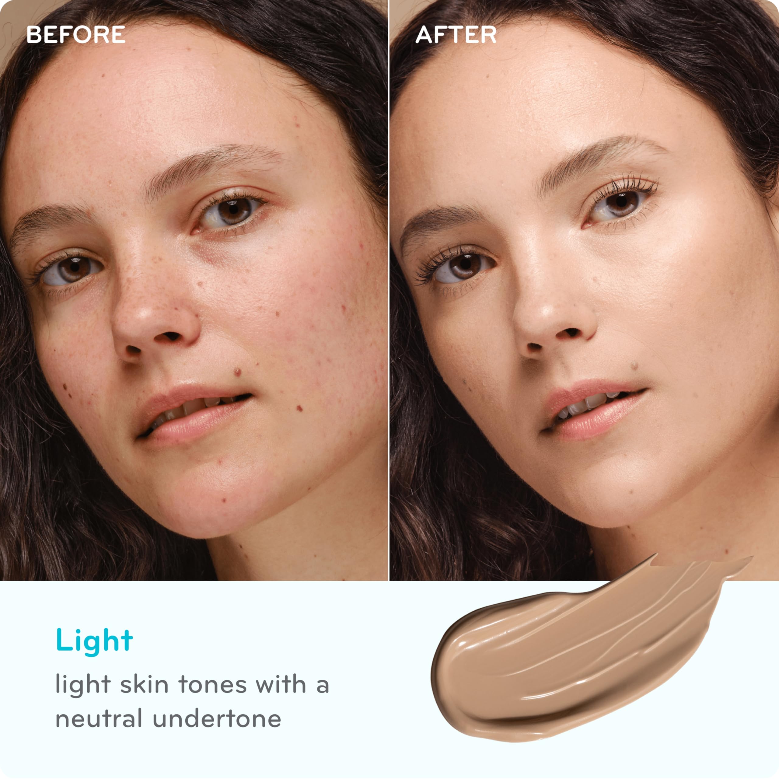 Purlisse redness and dark spots concealment with dewy finish for balanced tone.