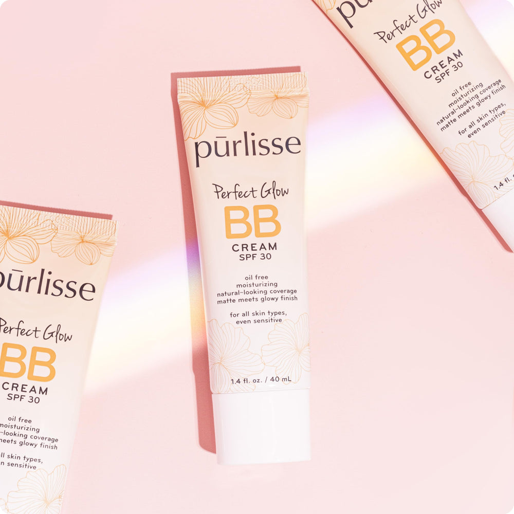 pūrlisse Silk Glow BB Base Primer bottle ready for prep work.