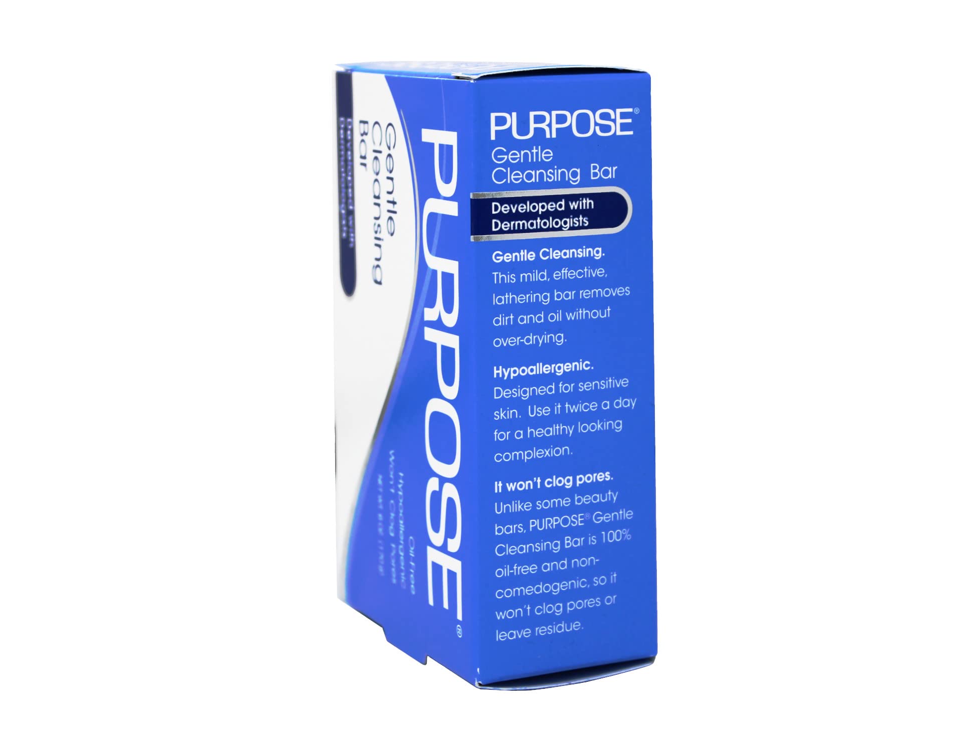 PURPOSE cleansing bar closeup highlights texture for a smooth cleanse