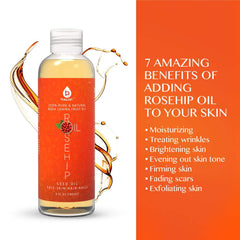 Pursonic Rosehip Oil dropper and bottle ready for daily facial use