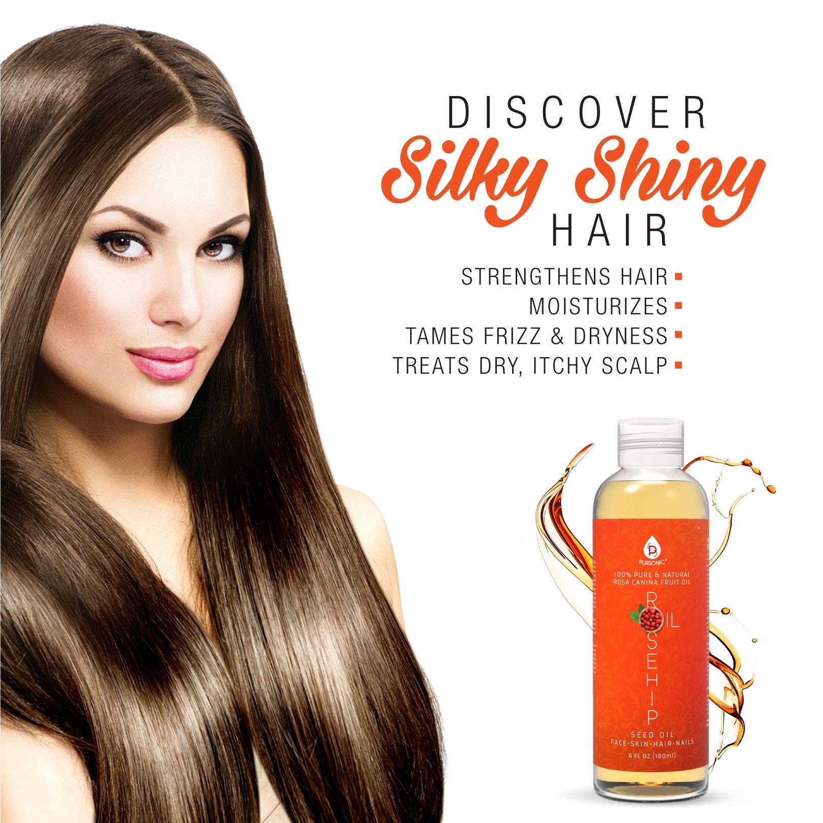 Pursonic Rosehip Oil on skin demonstrating a moisturizing glow and even tone
