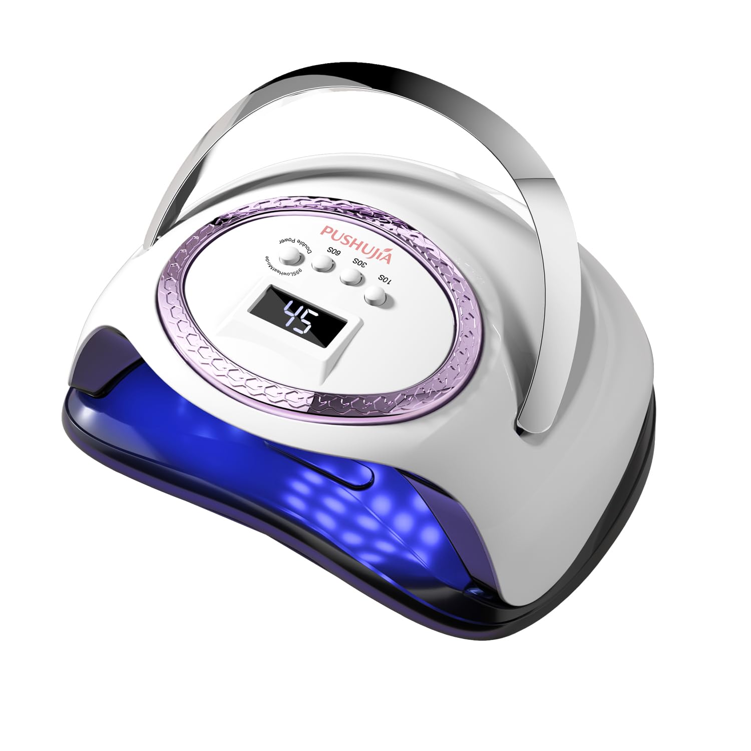 Pushujia 288W nail lamp front view for even, fast gel curing