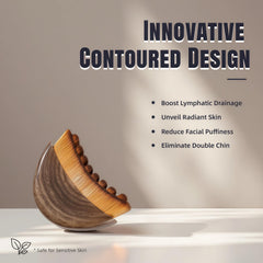 Put Girl contour brush demonstrates jawline and cheek guidance for contour and lymph flow.