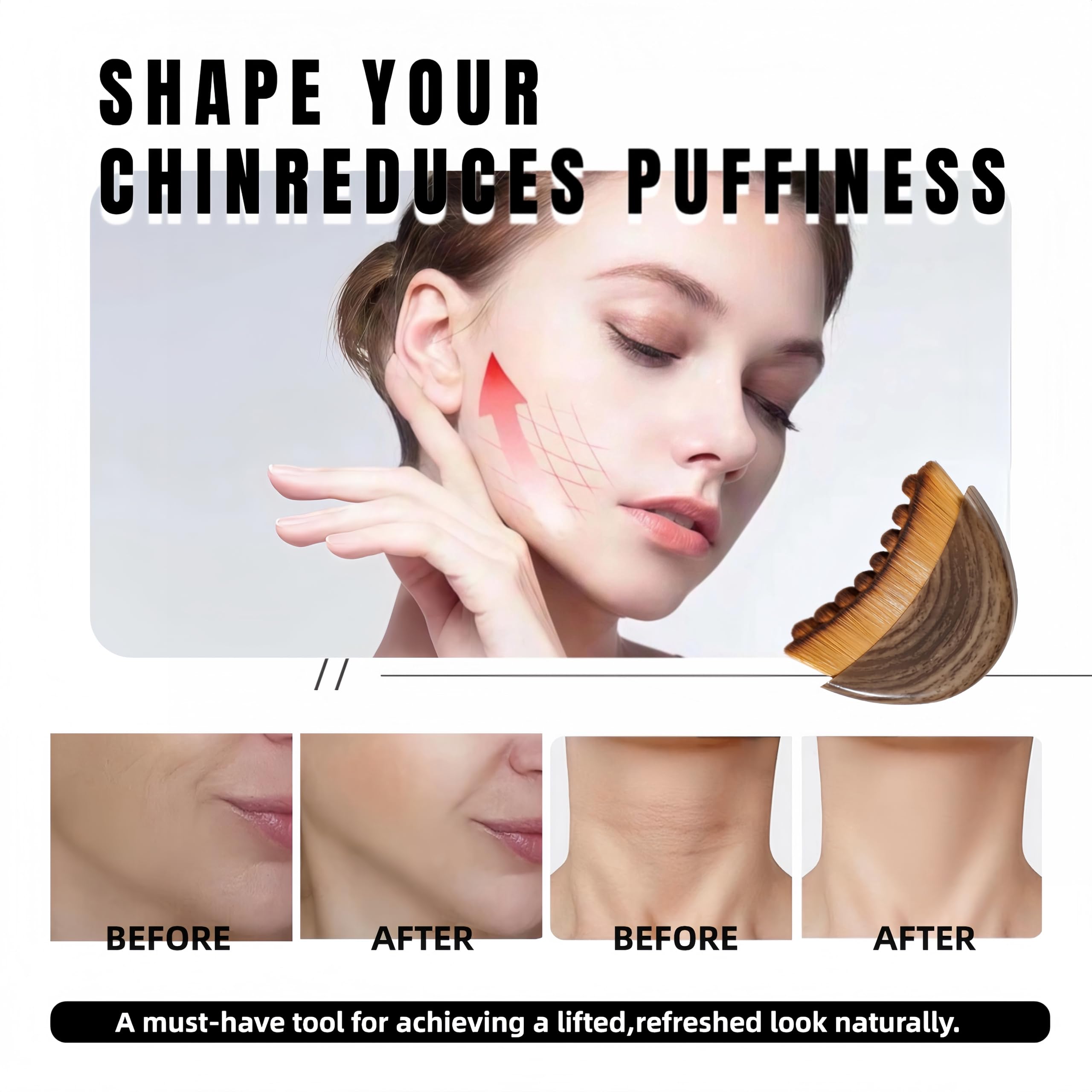 Put Girl ergonomic handle keeps grip comfortable during precise facial strokes.