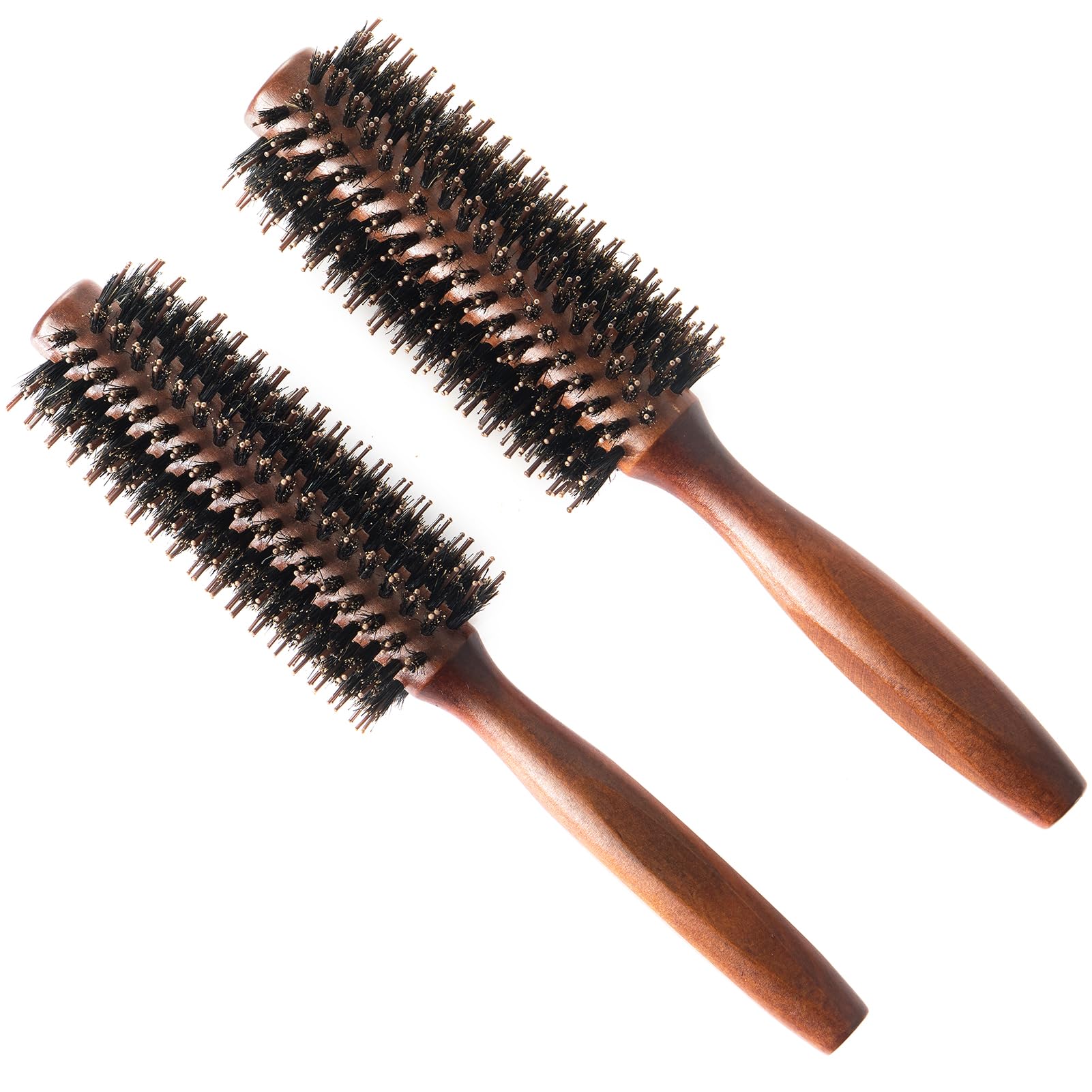 Puto nylon-pin round brush with ball-tip pins glides to detangle without snagging