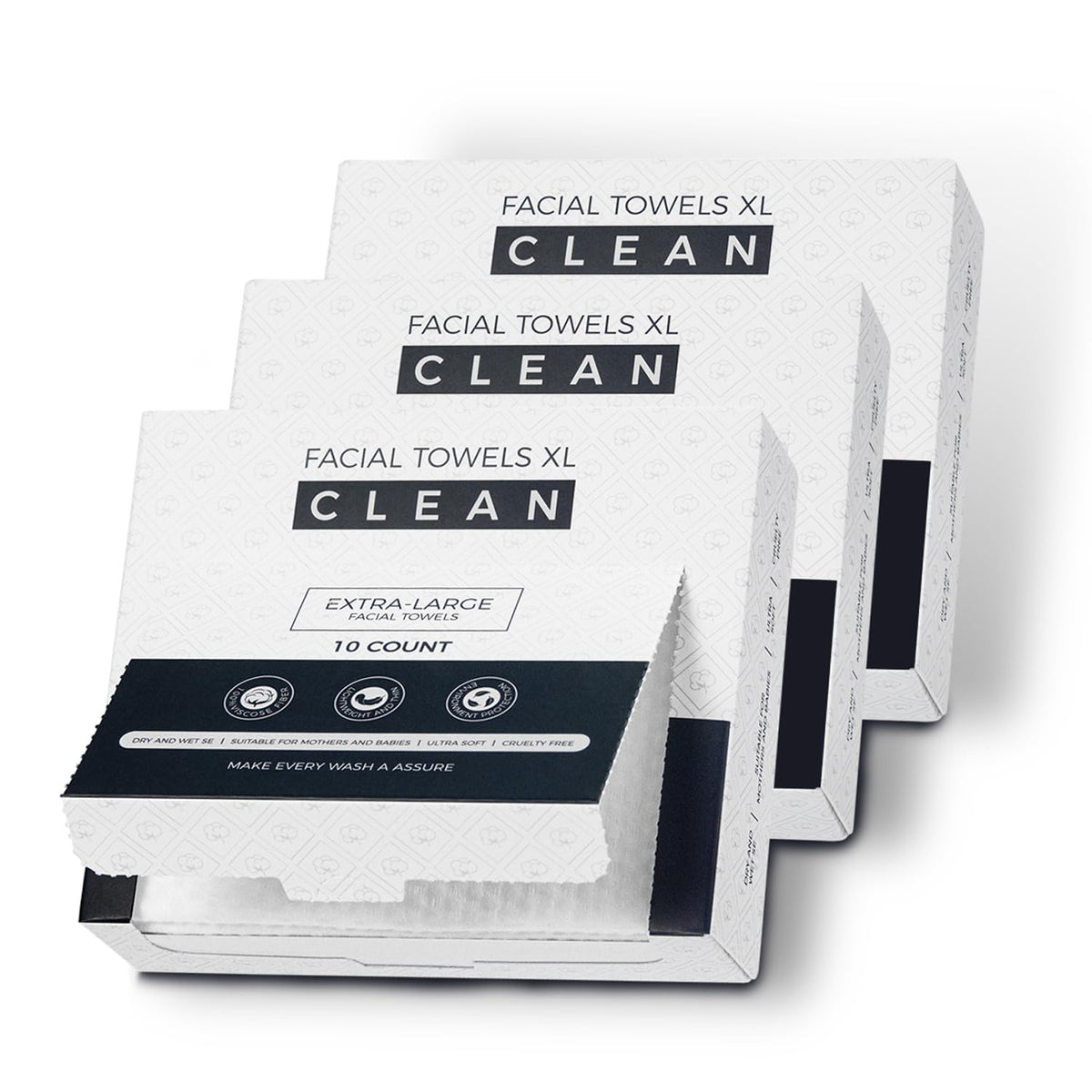 PUPUPE disposable face towels xl box 30-count for easy skincare removal on the go