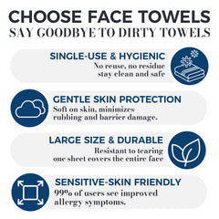 PUPUPE disposable face towels xl double-sided texture for balanced cleansing