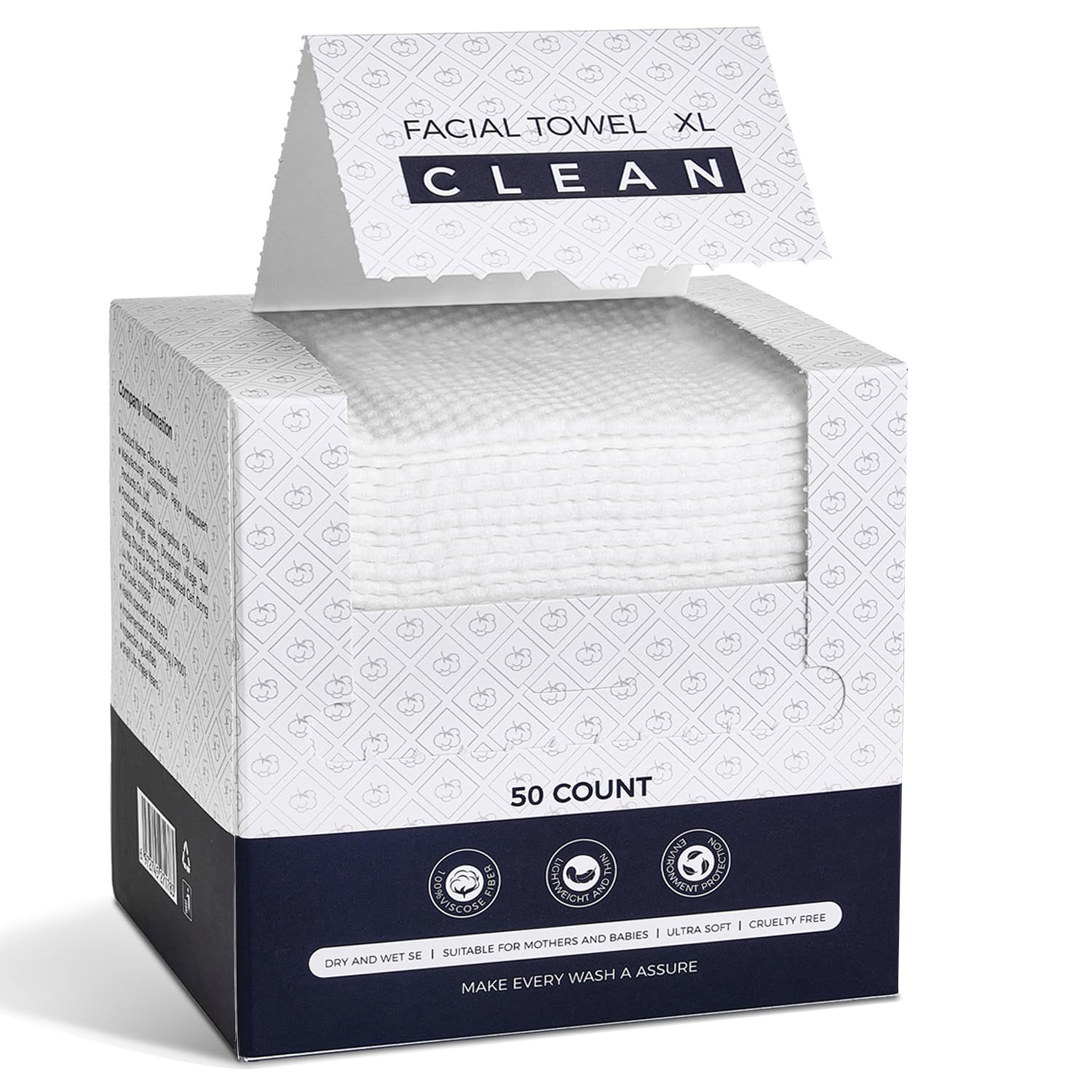 PUPUPE Disposable Face Towels XL soft touch for gentle cleansing on delicate skin