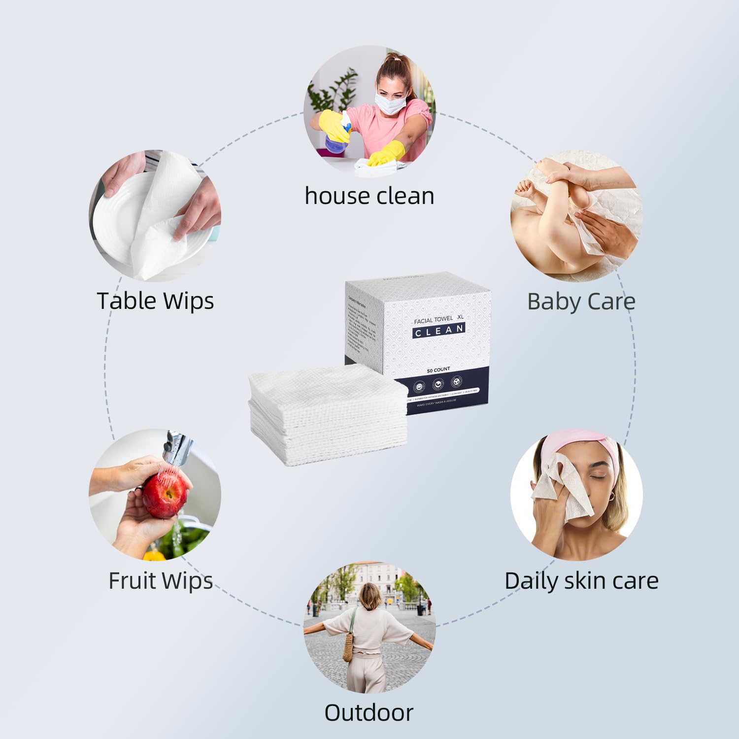 PUPUPE Makeup removal-ready towels for easy makeup removal and routine cleansing