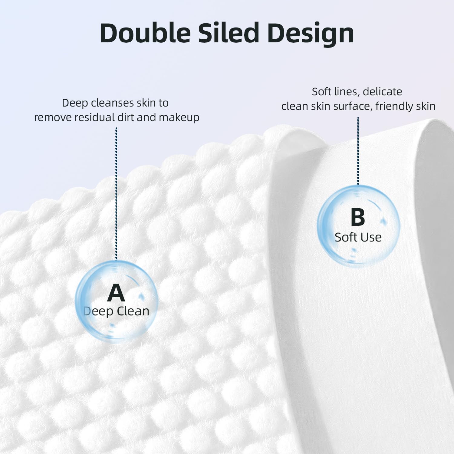 PUPUPE Face Towels XL pearl-pattern deep-clean side for better grip and cleansing