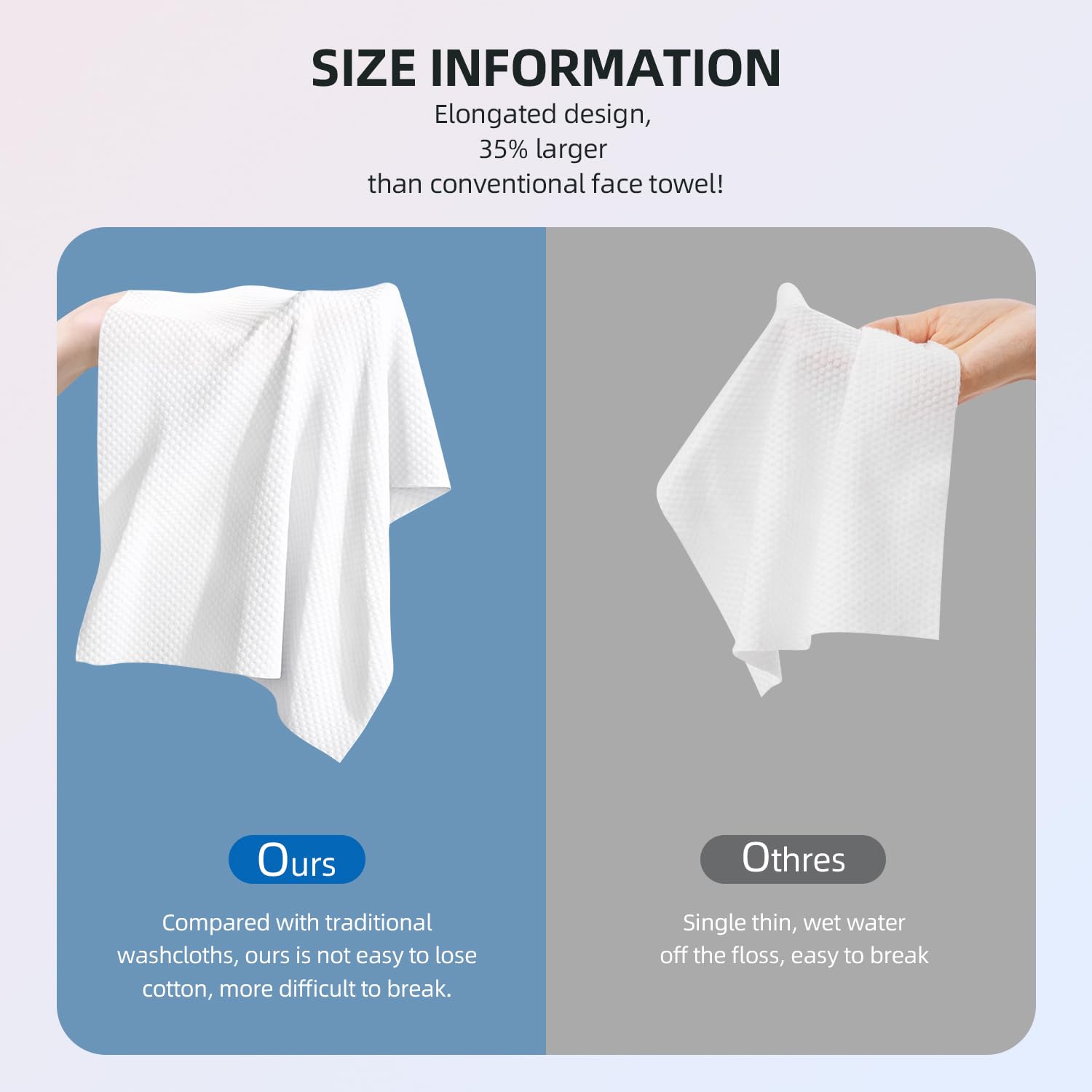 PUPUPE Face Towels XL skin-friendly design suitable for all skin types