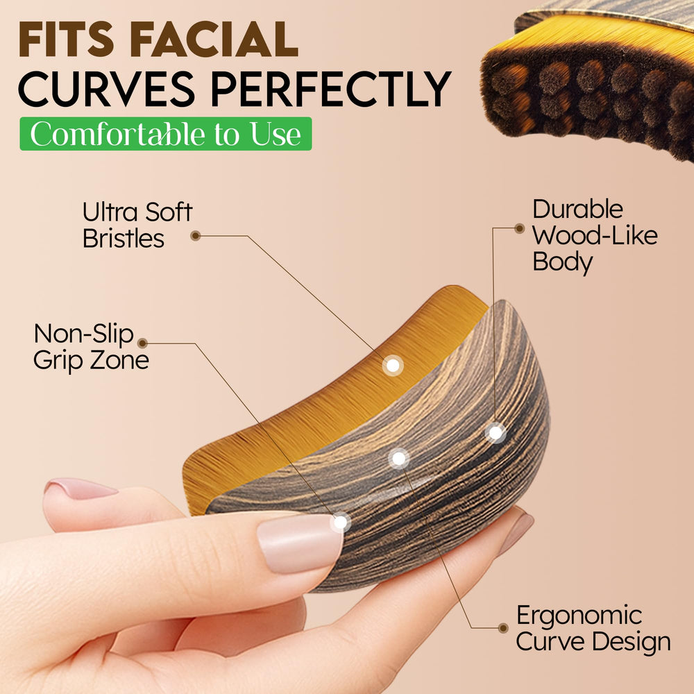 Puur House Ergonomic Face Brush with a precision handle for controlled facial massage.