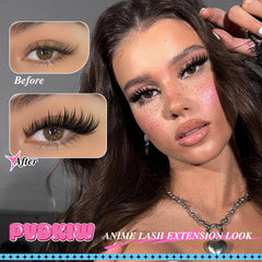 PVDKIW DIY cluster lashes 10-18mm for customizable lash maps.
