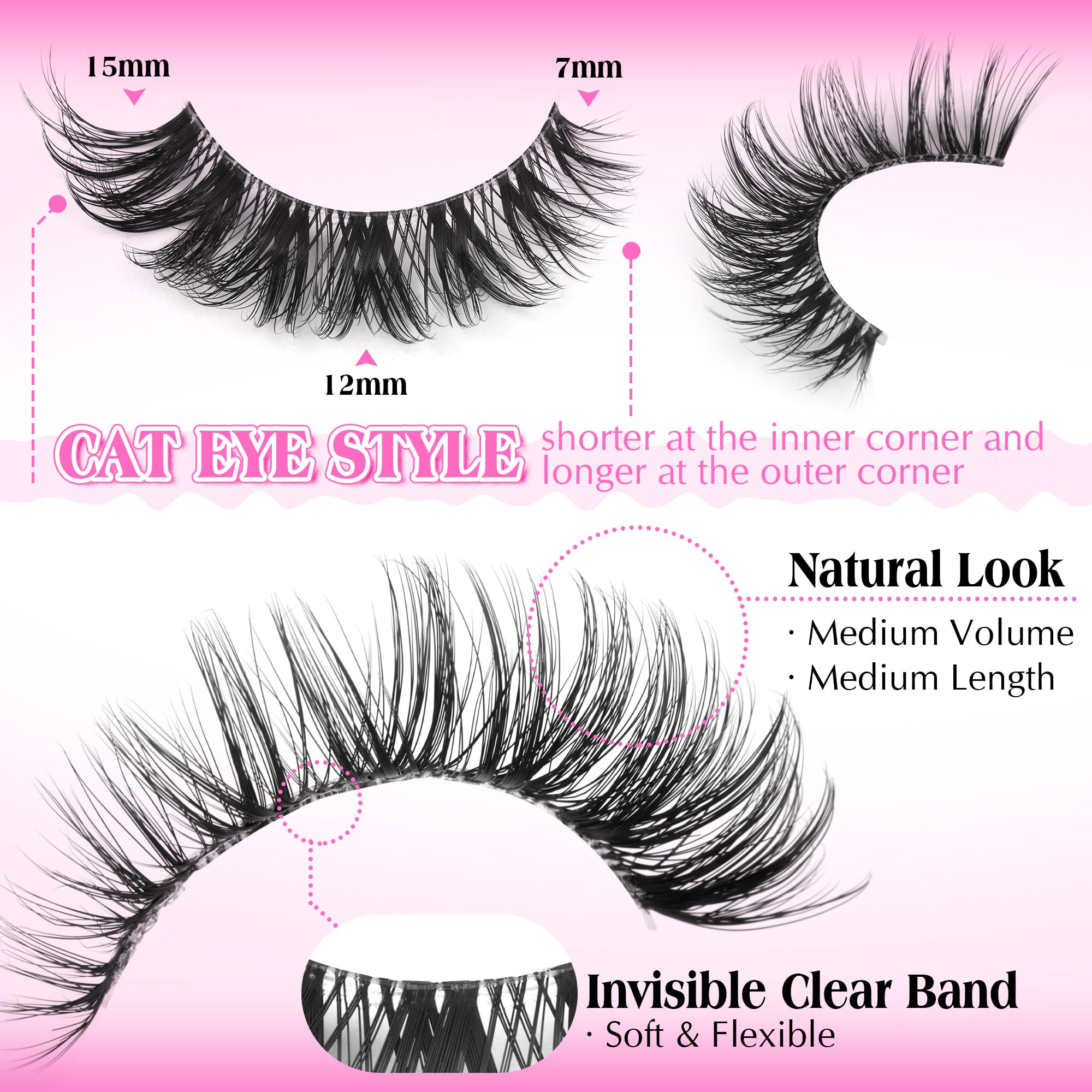 PVDKIW lashes highlight outer corners for a gentle lift