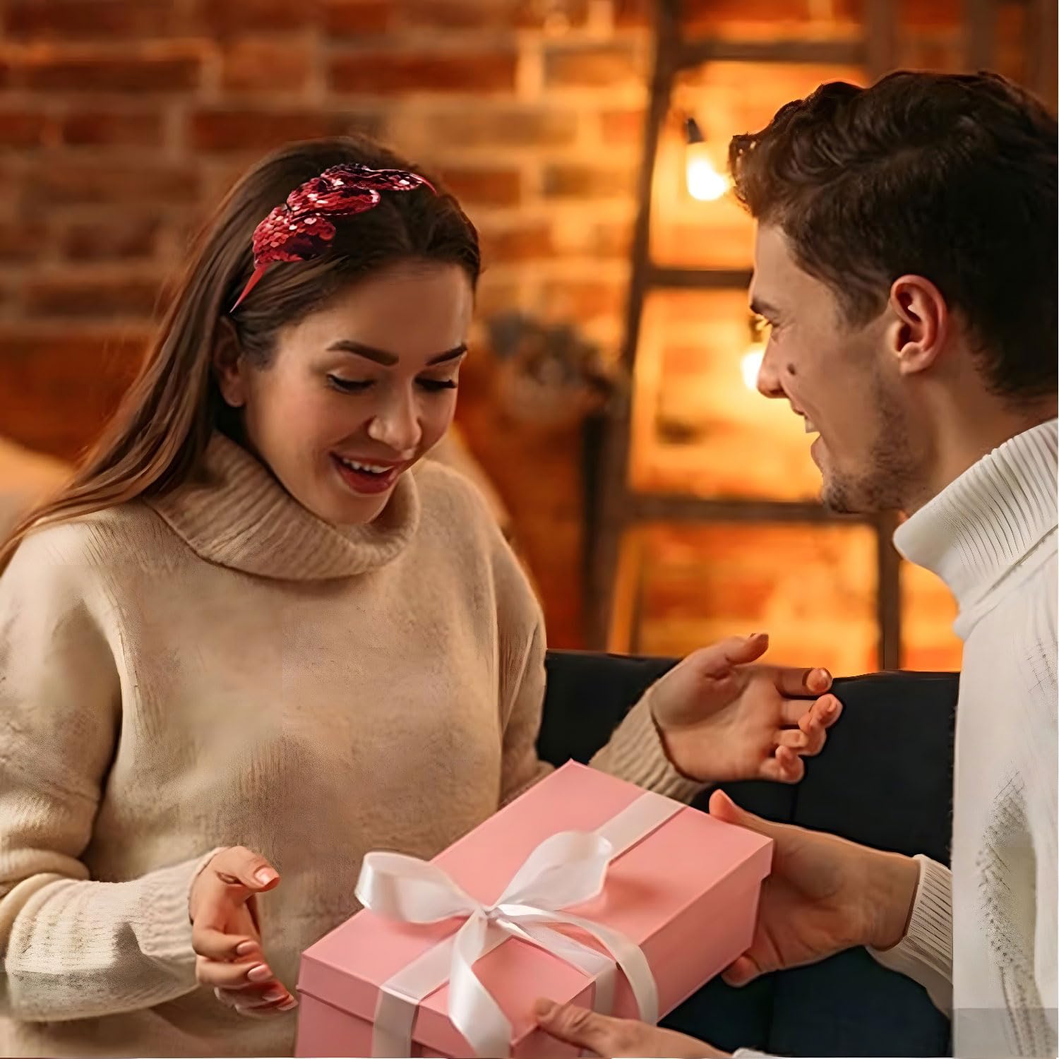 Pvoiue rose red heart headband complements romantic outfits and photos