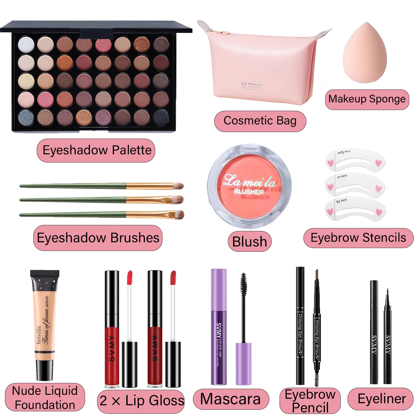 PWYSHXDF conjunto maquillaje brillos labiales para un brillo duradero.