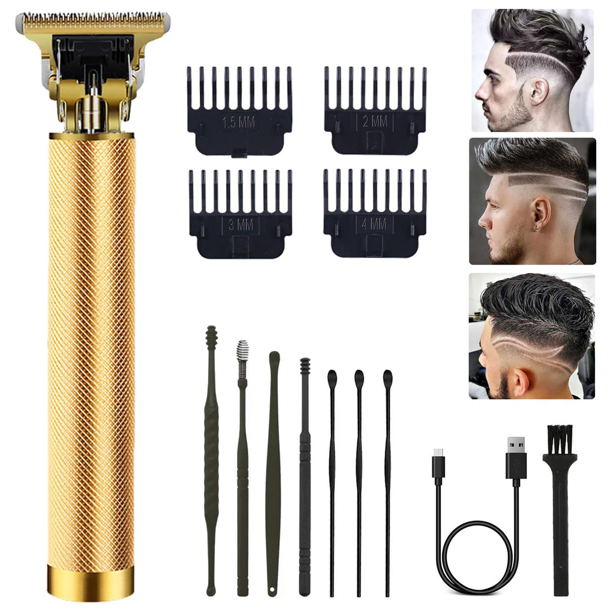 PXLISIE hair clippers gold front view for precise home grooming