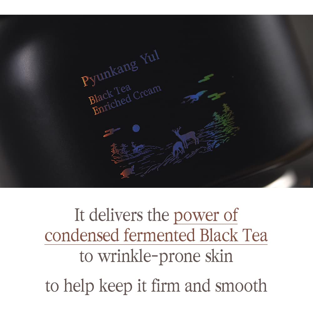 PKY Black Tea Cream with ginseng extract highlights nourishing elements for daily skin care.