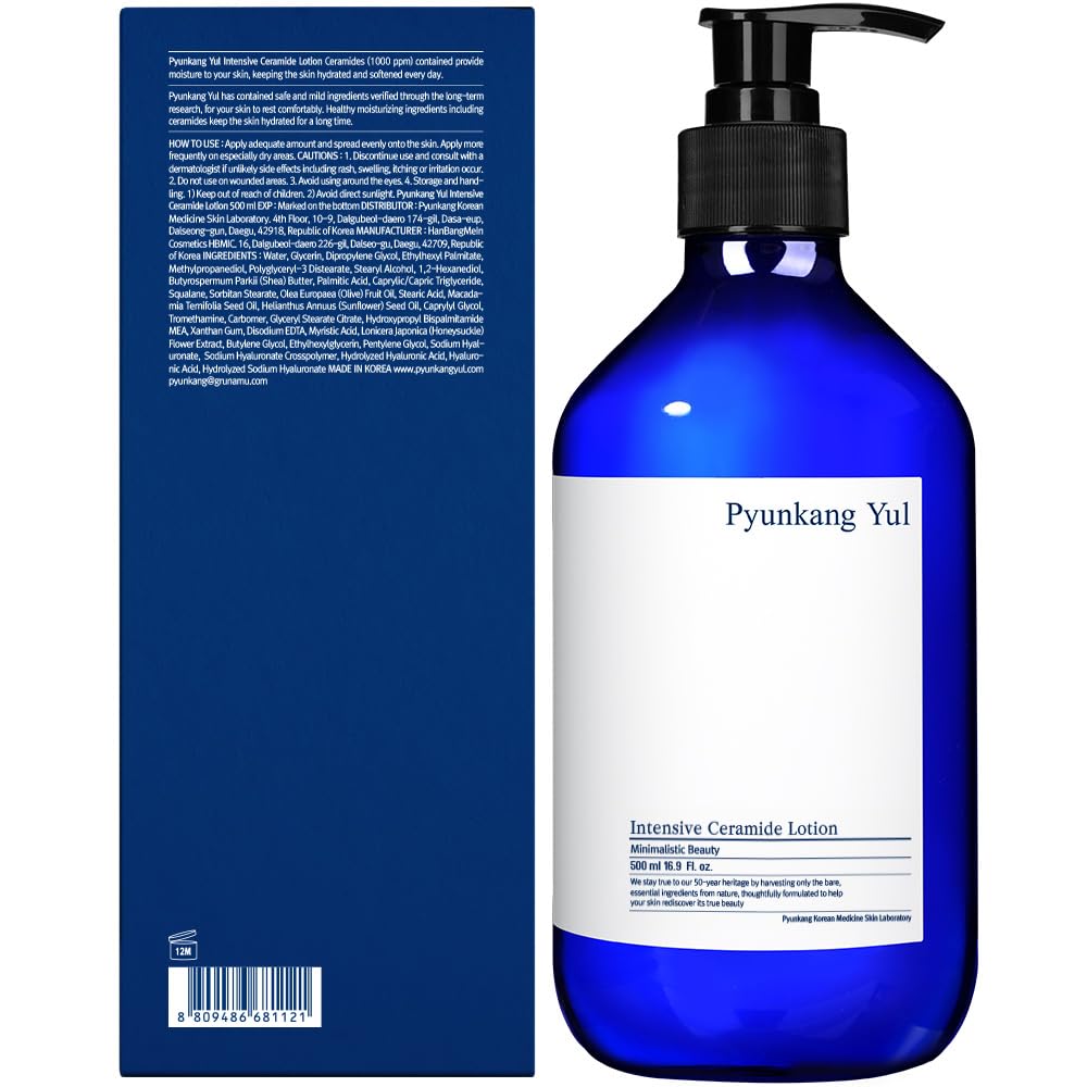 Pyunkang Yul PKY Intensive Ceramide Body Lotion pump dispensing for easy application