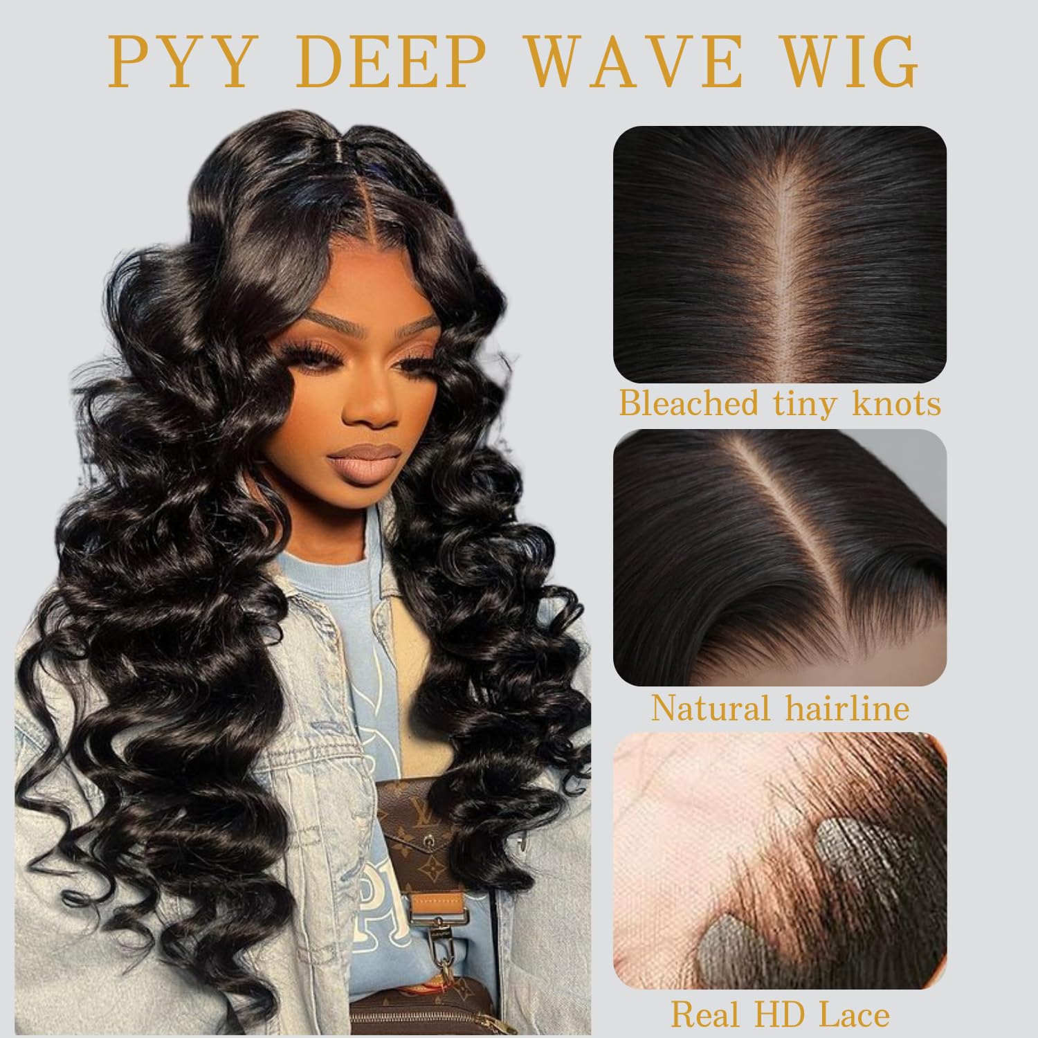 PYY wig close-up shows baby hairs for a realistic, ready-to-style look