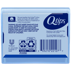 Q-tips cotton swabs as beauty tools for neat mascara and eyeliner refinements.
