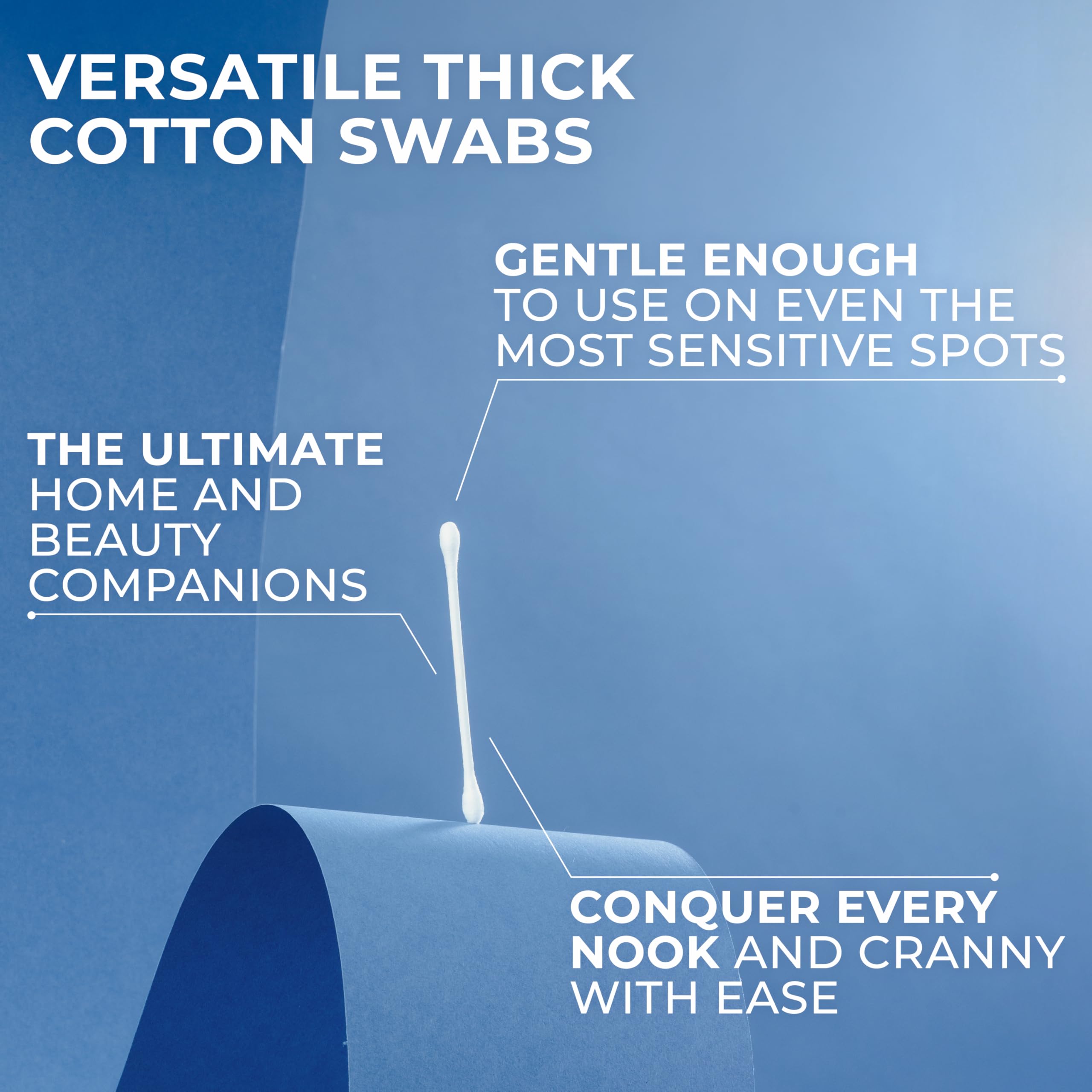 Q-tips cotton swabs closeup cotton tip, soft feel for precise application.