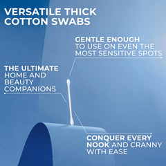 Q-tips cotton swabs closeup cotton tip, soft feel for precise application.
