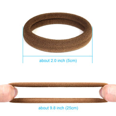 Qarwayoc brown soft ponytail holders prevent hair damage during removal.