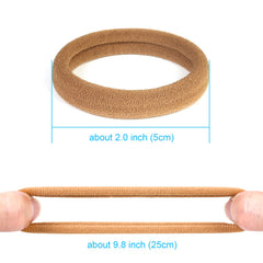 Qarwayoc light brown hair ties with cotton-spandex blend for gentle use
