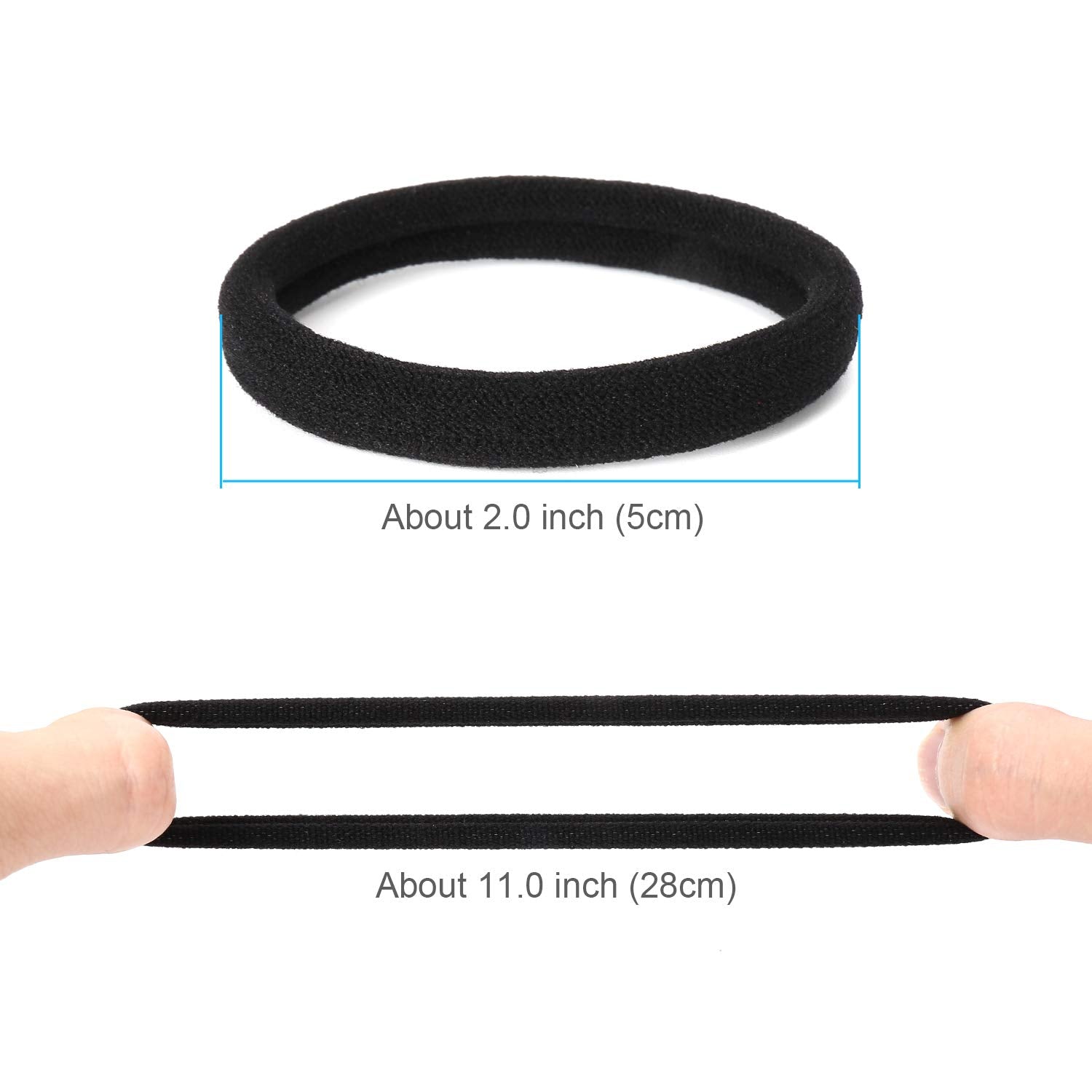 Qarwayoc elastic ponytail holders with soft cotton for snag-free styling