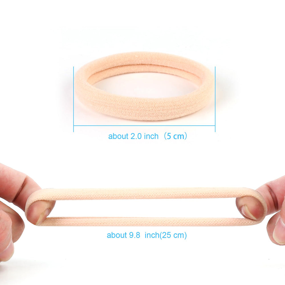 Qarwayoc seamless hair ties, 2-inch diameter, gentle on hair