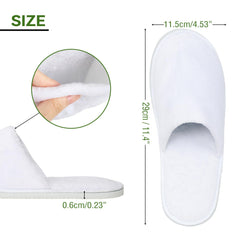 QatmMkt spa cotton white slippers with plush feel and hygienic wrappers.