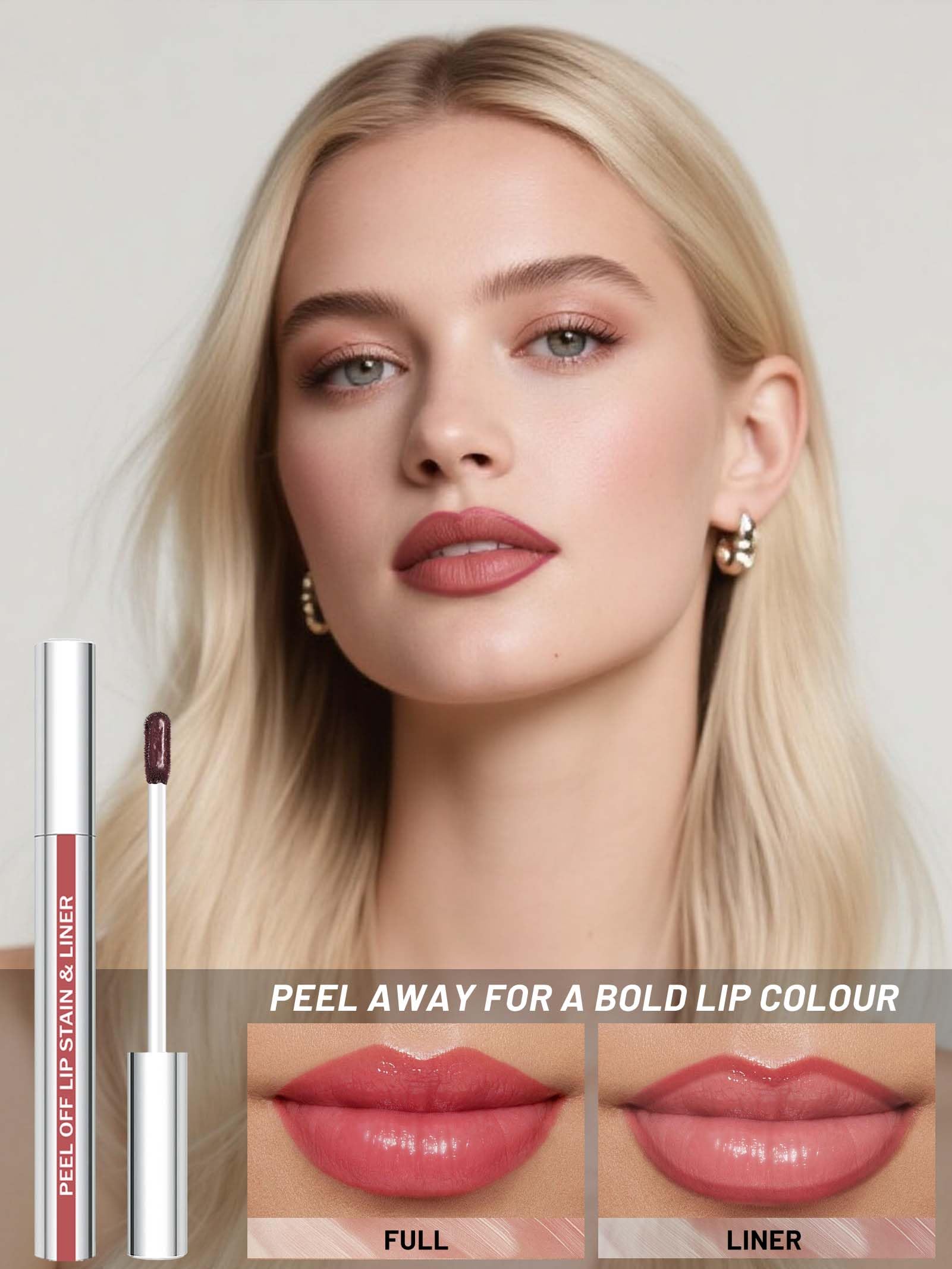 QCMME Lip Stain: efecto peeling para retirar con facilidad.