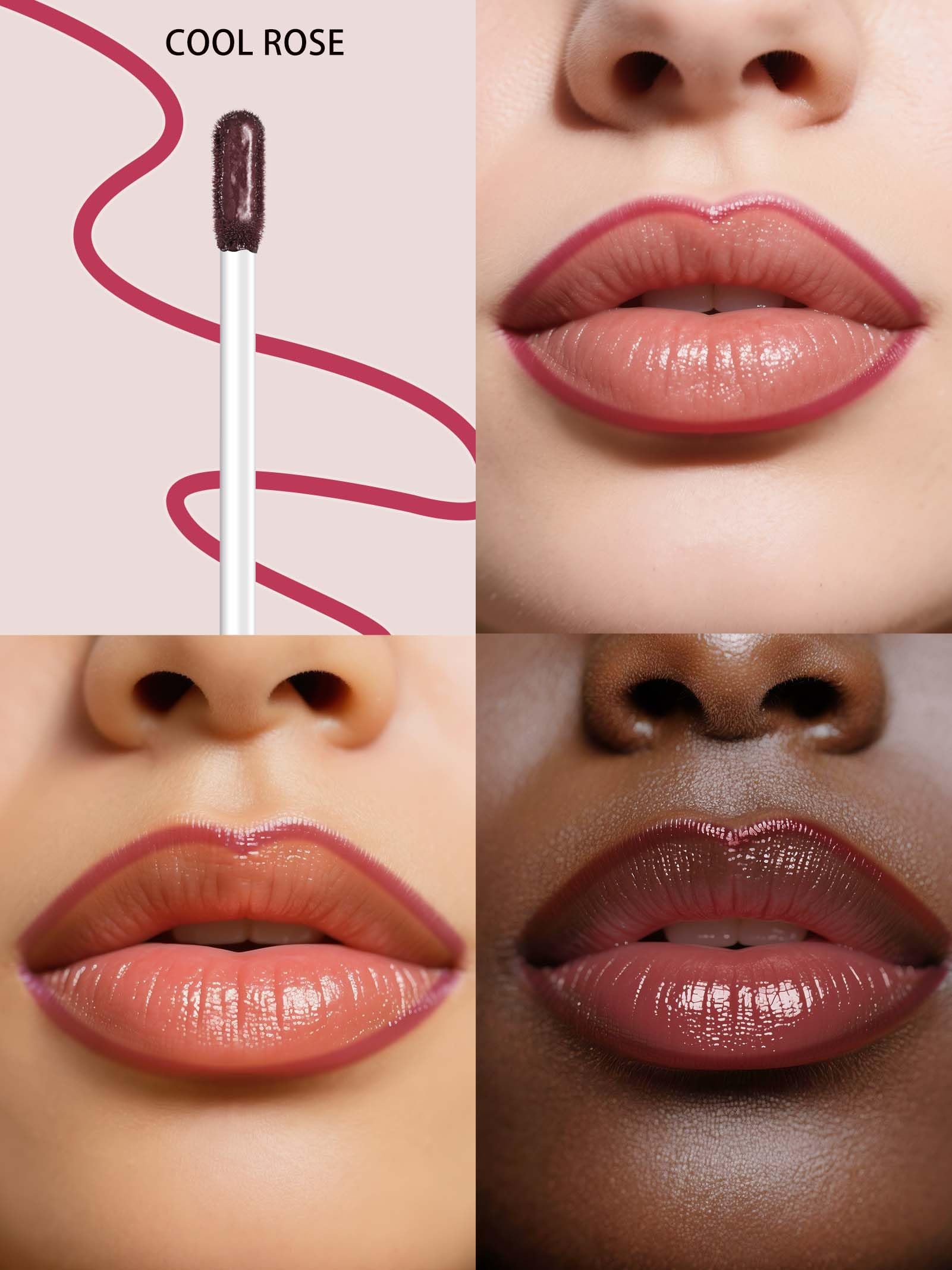 QCMME Lip Stain: tinte mate de alta pigmentación para color intenso.