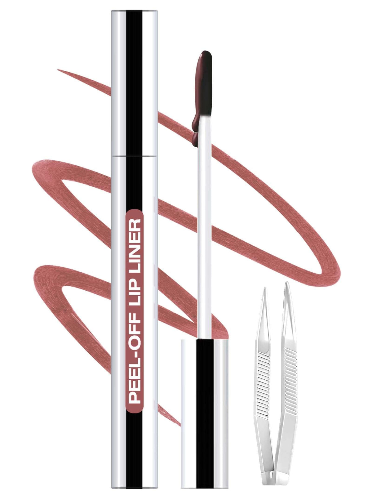 QCMME Lip Liner Stain Rose Pink demonstrates precise lipline application for all-day wear.