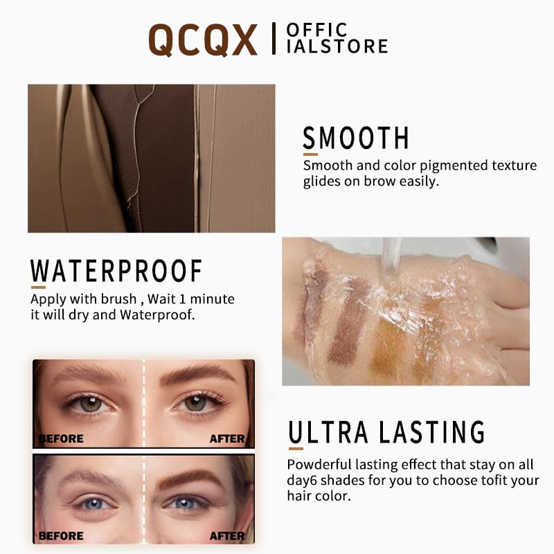 QCQX Gel cejas 3D: resultado final de aspecto profesional.