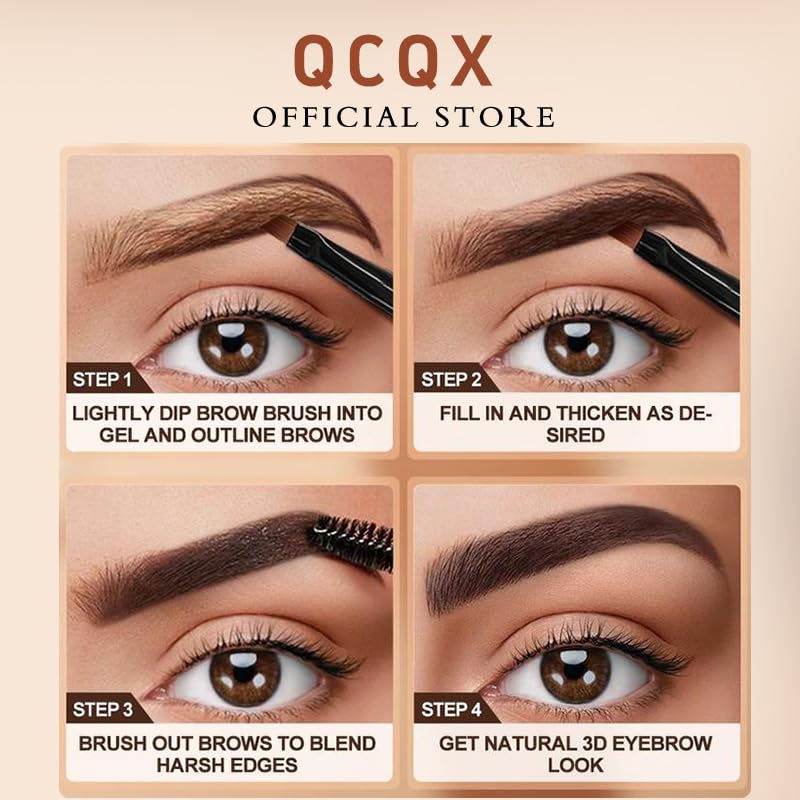 QCQX tinte para cejas resistente al sudor, uso diario.