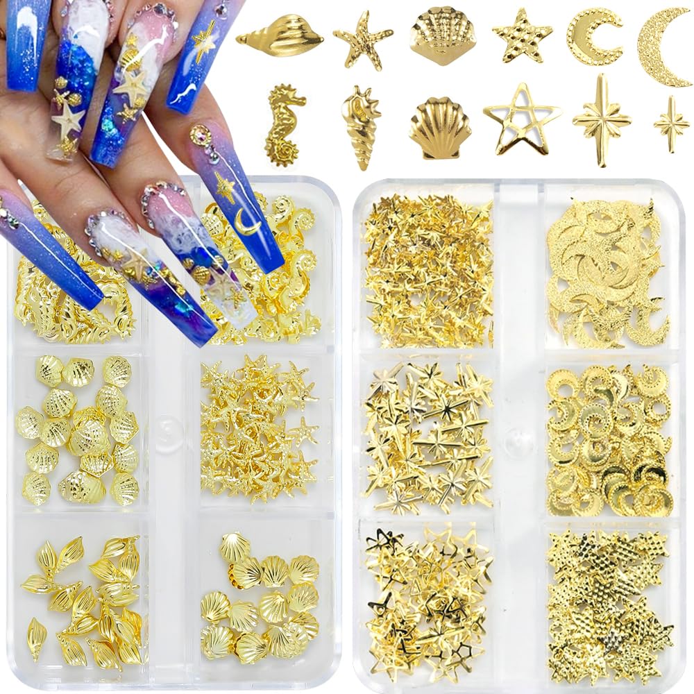 Qdsuh adorno estrella dorada para uñas, ideal para realzar diseños