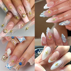 Qdsuh estrella marina dorada añade destellos sutiles a la manicura