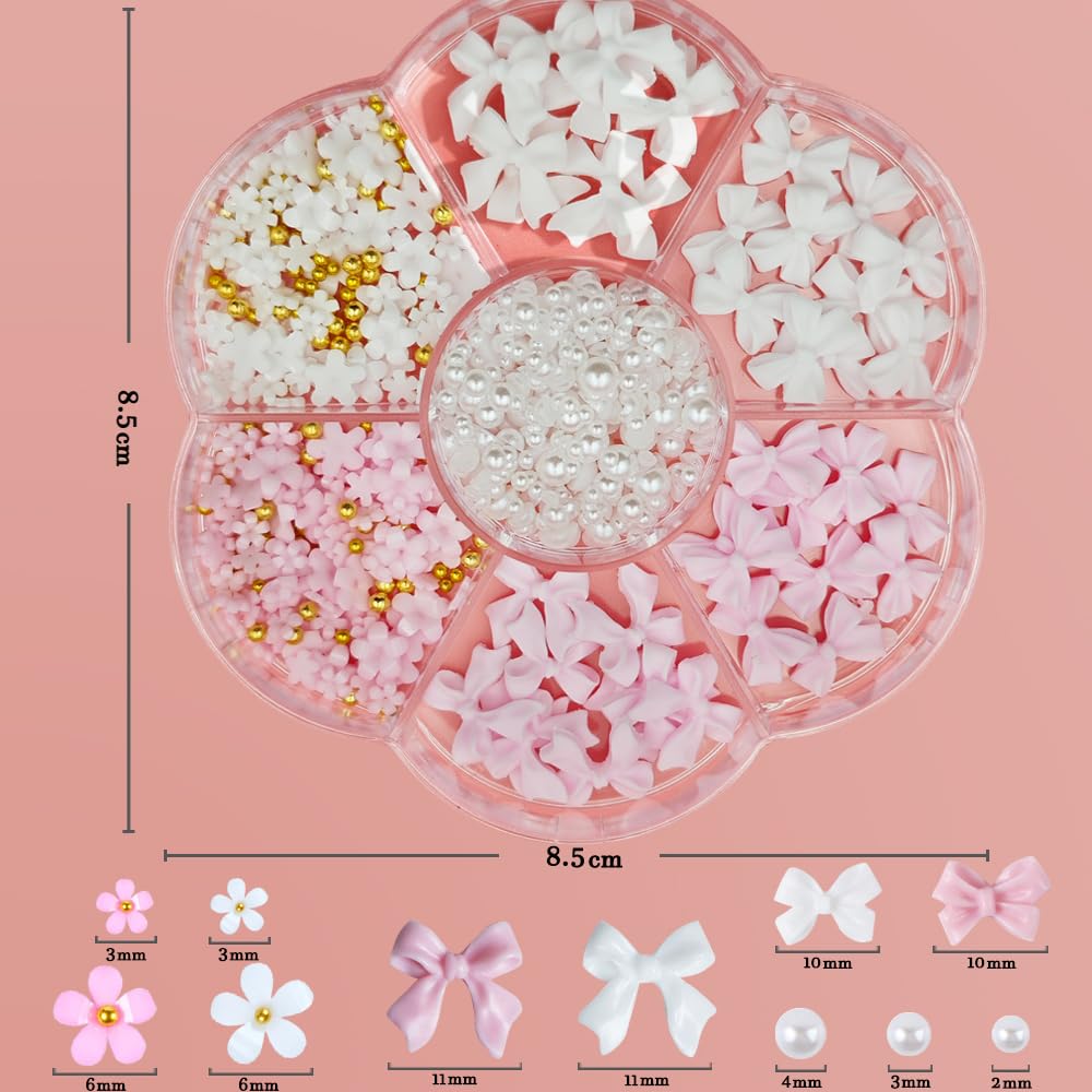 Conjunto de adornos Qdsuh para uñas, ideal para manualidades y manicuras.