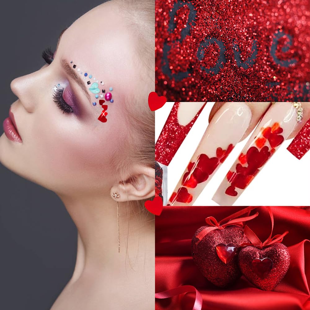 Qdsuh diseños 3D Valentine: uñas acrílicas con estilo romántico