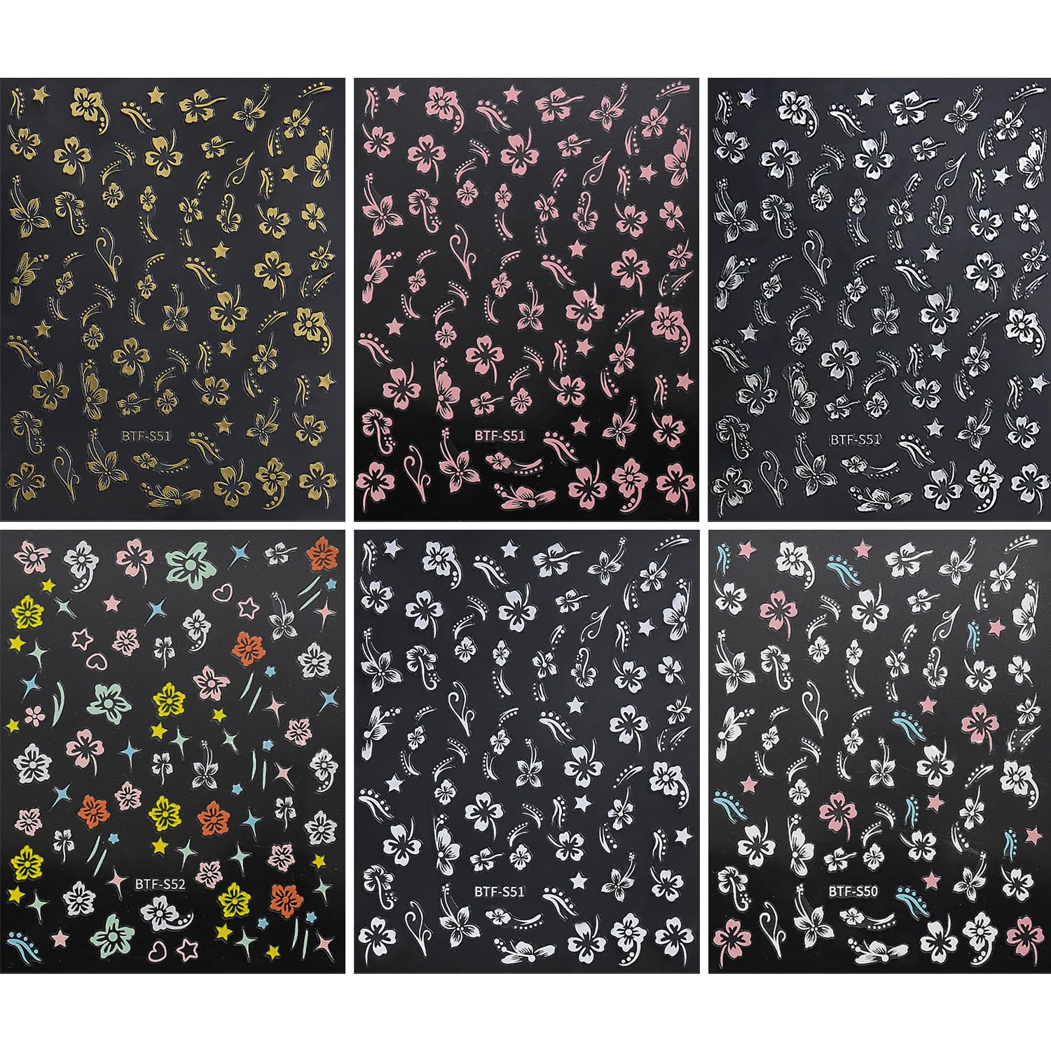 Qdsuh estampas florales hibisco para uñas, inspiración para nuevos diseños